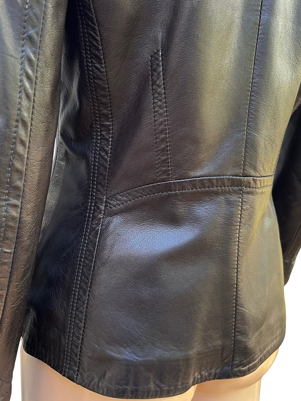 Vintage Danier Italian Leather Black Fitted Blazer XS - Picture 7 of 10
